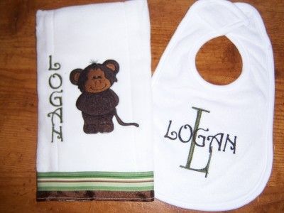 PERSONALIZED BIB & BURP CLOTHE SET ~ CuTe  