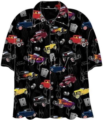 NEW Ford 32 Deuce Coupes Hot Rods Hawaiian Shirt, M  