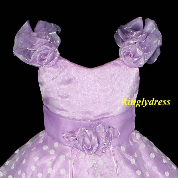 NEW Flower Girl Pageant Wedding Bridesmaid Party Dress Lilac Wears SZ 