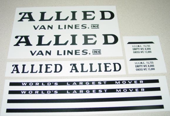 Tonka Allied Moving Semi Truck/Trailer Decals TK 049  