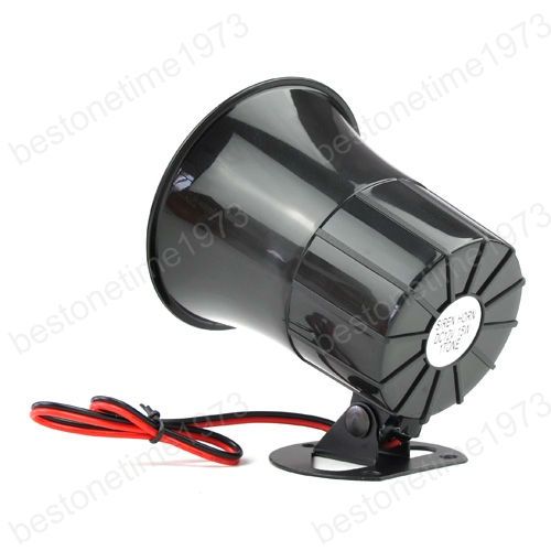 Electric Car 6 Tone Loud Security Alarm Siren Air Horn Speaker 