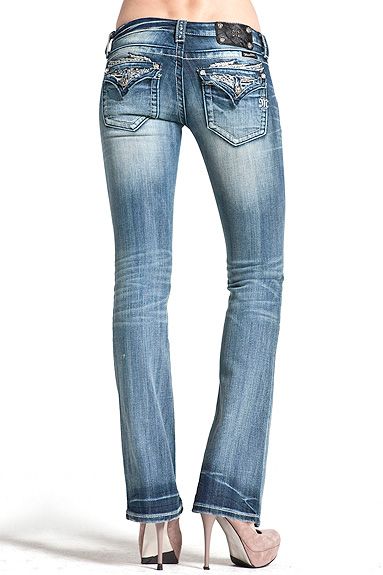 Miss Me Fly Away Day and Night Crystal Wing Boot Jeans  