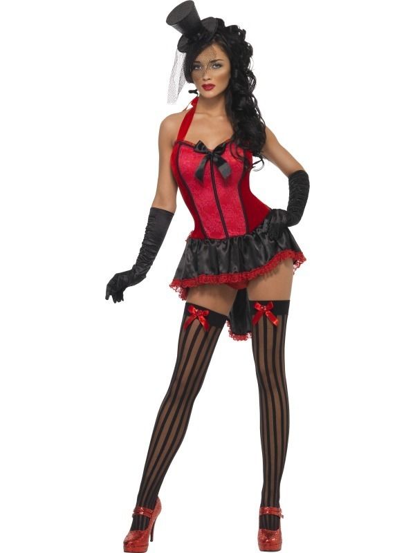 Saloon Girl Burlesque Moulin Rouge Fancy Dress Costume  