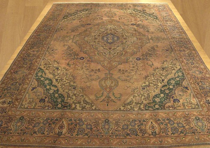 10x13 Handmade Antique Persian Tabriz Serapi Wool Rug  