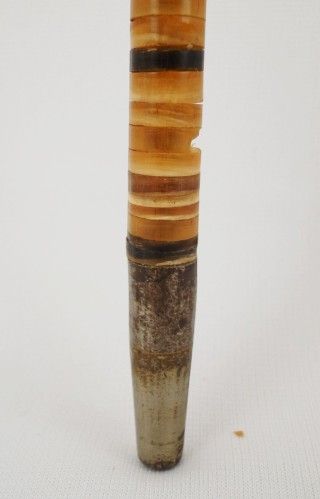 Antique 19C. Stacked Rare Cow Horn Walking Stick Cane  