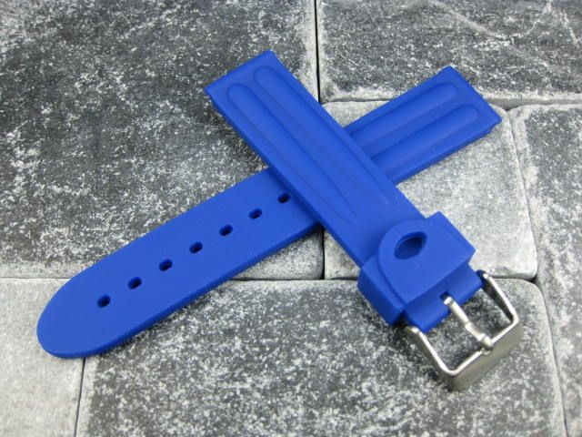 20mm HQ Soft Rubber Diver Strap Band for OMEGA Blue 20  