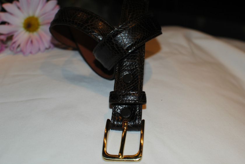 Size 30   Dark Brown Genuine Alligator Belt 1321 BB  