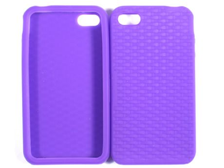 PURPLE ARGYLE SILICON RUBBERIZED SOFT GEL SKIN CASE COVER APPLE IPHONE 