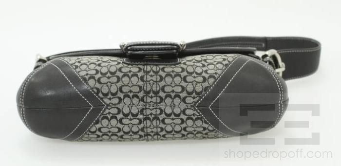 Coach 2pc Black Mini Signature Monogram Canvas Soho Flap Bag & Wallet 