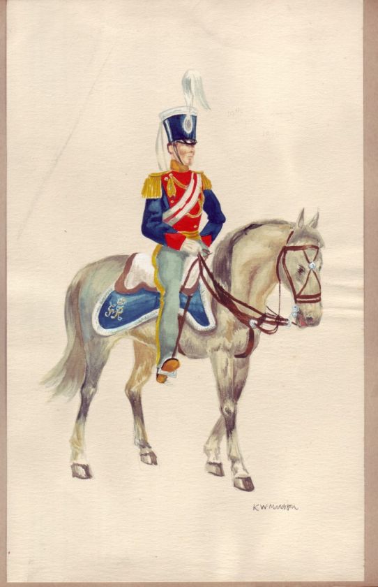 14th LIGHT DRAGOONS WATERCOLOUR  