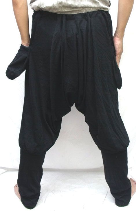 MC Hammer Drop Crotch Drawstring Waist Sweat Pants L XL  