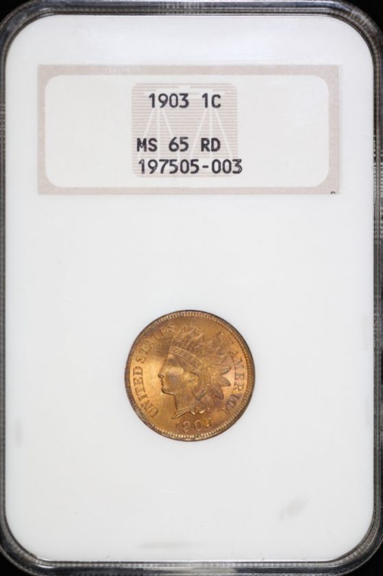 1903 US Mint Indian Head Cent Penny Coin NGC MS65 RD  