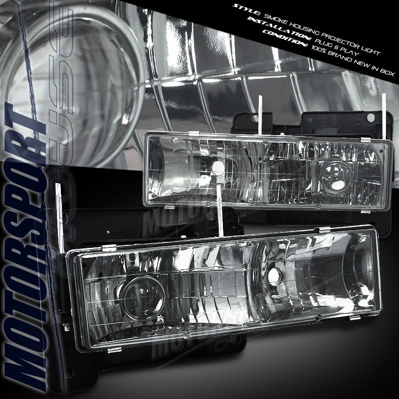 1988 1998 CHEVY / GMC C/K EURO SMOKE PROJECTOR HEADLIGHTS