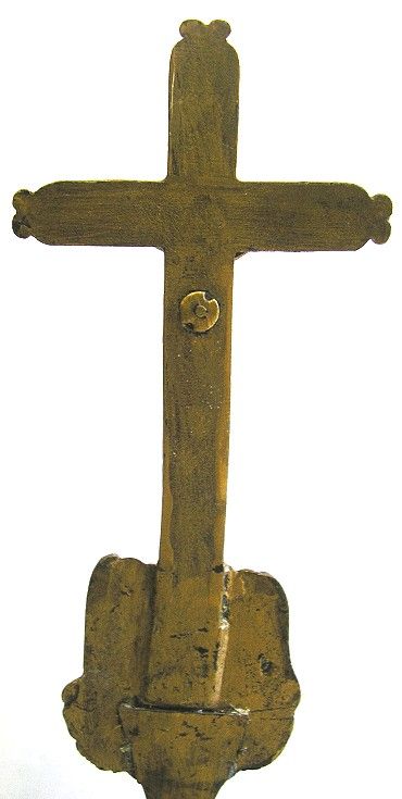 ANTIQUE CRUCIFIX CROSS BRONZE FRANCE c1790 1810 UNIQUE  