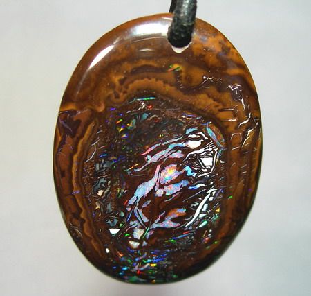 BEAUTIFUL 32ct YOWAH NUT BOULDER OPAL PENDANT, C VIDEO  