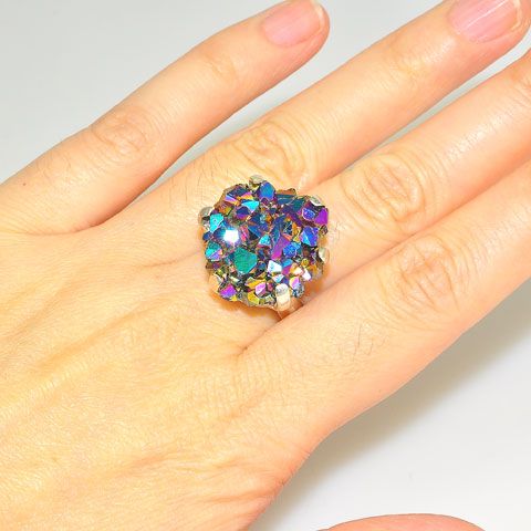 Sterling Silver TITANIUM DRUZY Ring 6.5 7.0 8.0 9.0 928  