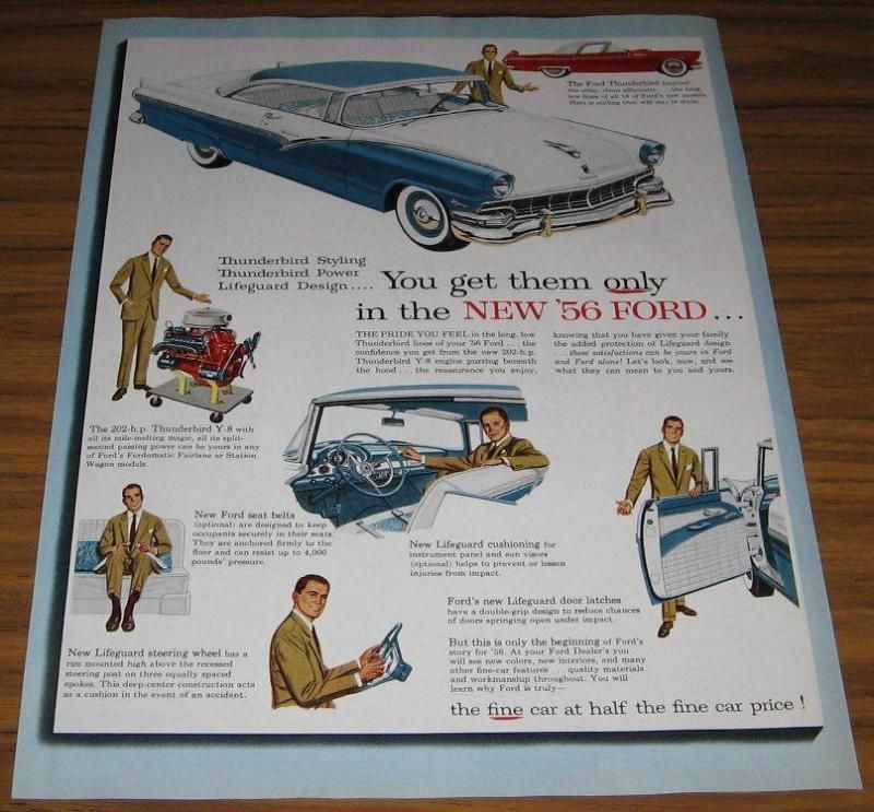 1955 AD~THE 1956 FORD FAIRLANE & THUNDERBIRD  