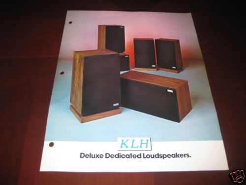 KLH Deluxe Dedicated Loudspeaker Brochure 354 374 364  