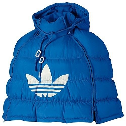 NEW ADIDAS WOMENS LADIES SKI PONCHO S SM SMALL JACKET COAT DOWN BLUE 