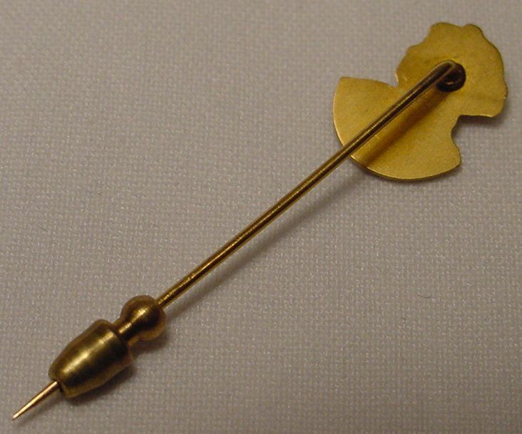 Antique 14K Art Nouveau Womans Portrait Stick Pin  