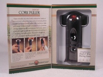 Easy Out Wine Cork Puller Ergonomic+Pairing Guide NIB  