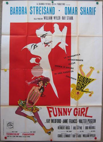 ek63 FUNNY GIRL BARBRA STREISAND orig 4sh POSTER ITA B  