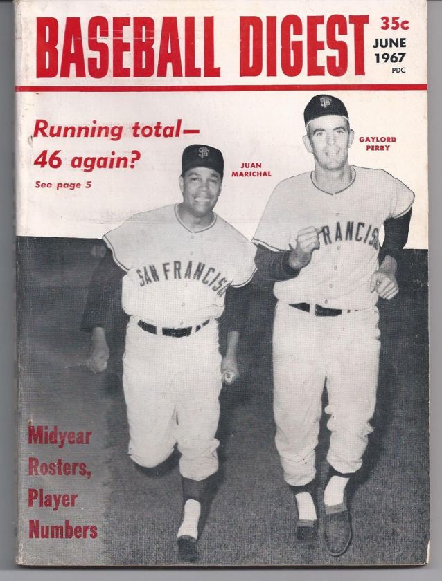 June 1967 Baseball Digest Juan Marichal Perry NL  