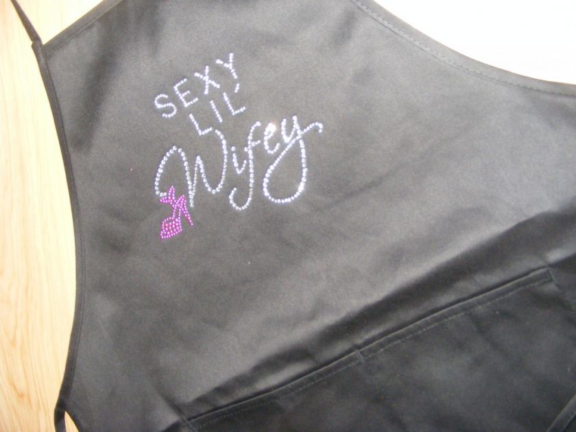 Sexy Lil Wifey Bride Wedding Rhinestone Apron Gift  