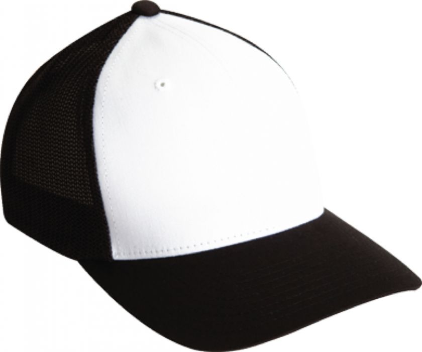   Two Tone Trucker Fitted Baseball Blank Plain Hat Cap Flex Fit  