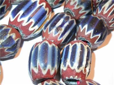 UNTIMATE ANTIQUE TRADE BEADS VENETIAN 7 LAYER CHEVRON BEAD STRAND C 