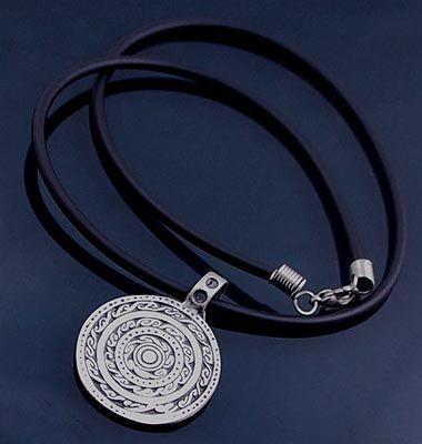 Buddhism Wheel of Karma Pendant (PEWTER 100% Nikel Free) Great 