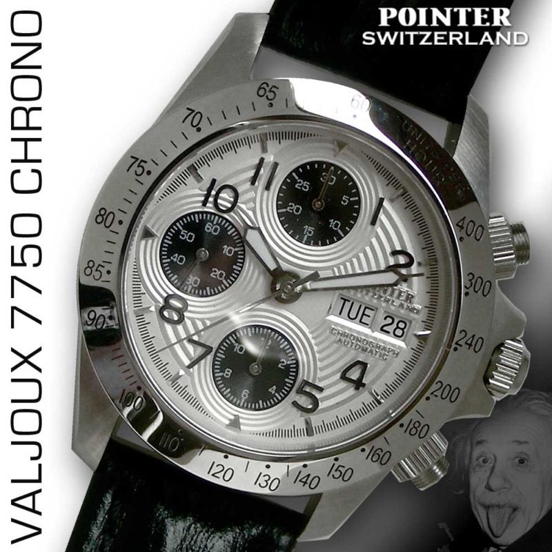 POINTER SWITZERLAND AUTO CHRONO VALJOUX 7750,TACHYMETER  