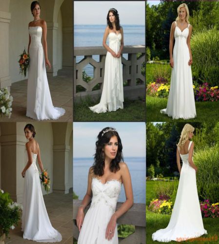 New Custom White Ivory Wedding Bridesmaids Dress Prom Gown Size 6 8 10 