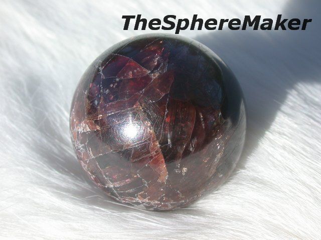   RARE RED COLLECTOR GEMSTONE CRYSTAL BALL TANZANIA 1D 25.8mm  