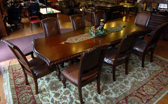 Dark Mahogany 9 Piece Dining Set  