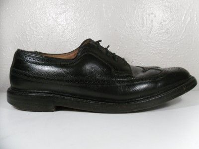 9C[Men]Black VTG THE FLORSHEIM SHOE Oxford Wingtip  