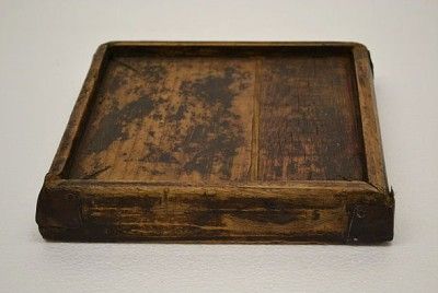 Old Chinese Natural Wood Small Square Tray / Holder FEB18 09  