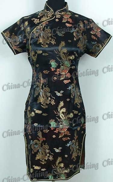 Wedding Royal Cheongsam Mini Dress Black L10A  