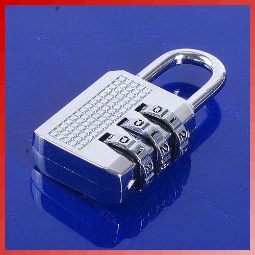 Mini 3 Digit Resettable Combination Luggage Suitcase Lock Padlock 