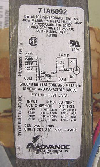 Advance Magnetic Pulse Start Metal Halide Ballast Kit  