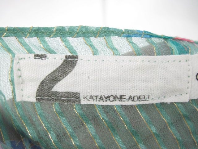 KATAYONE ADELI Teal Sheer Floral Blouse Top Size S  