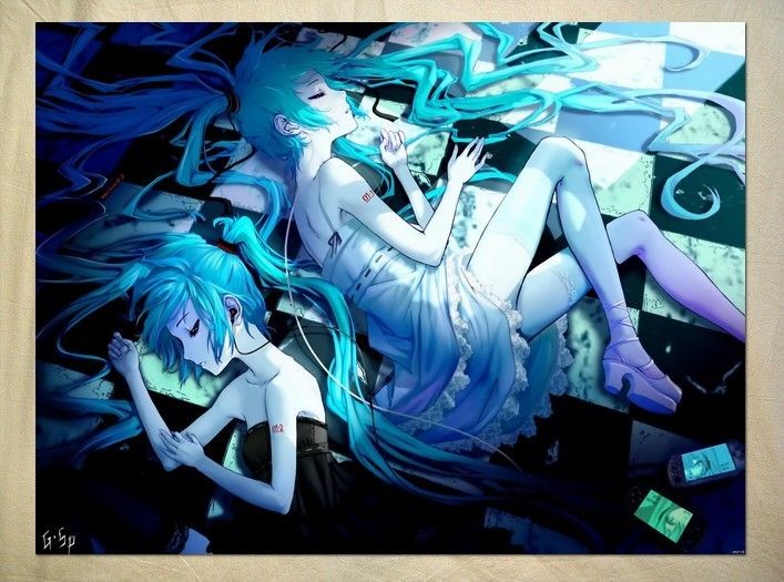 AN2129 anime Vokaloid Hatsune Miku darkness POSTER  