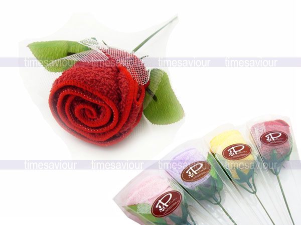 Rose Flower Towel Washcloth Party Favor Red  