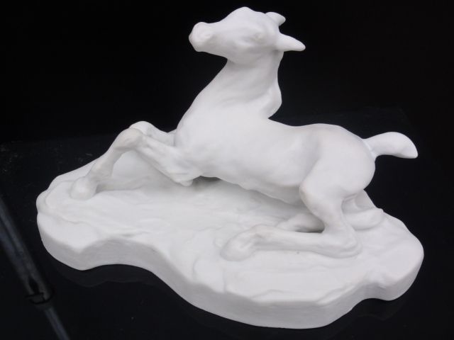 RARE VISTA ALEGRE SIGNED BISQUE HORSE FIGURINE 1950s  