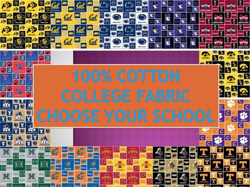 COLLEGE COTTON FABRIC COLLEGE COTTON MATERIAL SOLD BY YARD 100% COTTON 