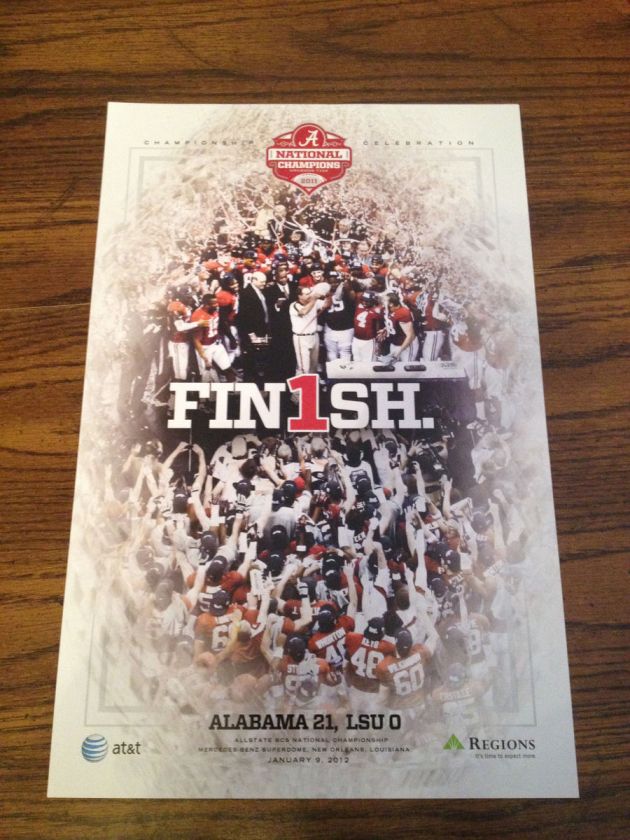 Rare Alabama Crimson Tide National Championship Celebration Poster 