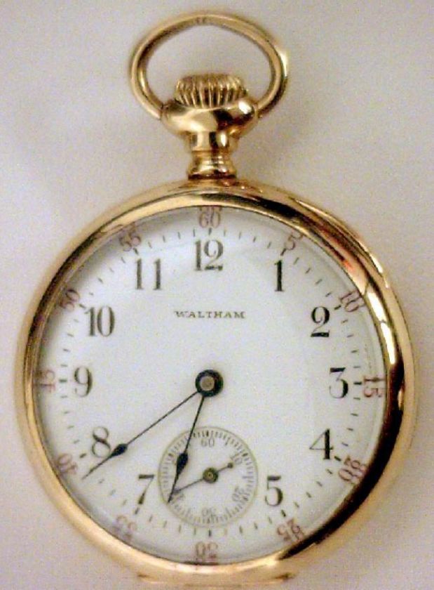 VINTAGE (circa 1902) WALTHAM SOLID 14KT GOLD POCKET WATCH  