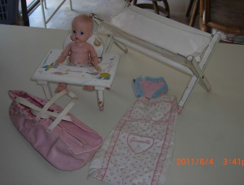 Vintage Vogue Ginnette Doll and Furniture 1950s  