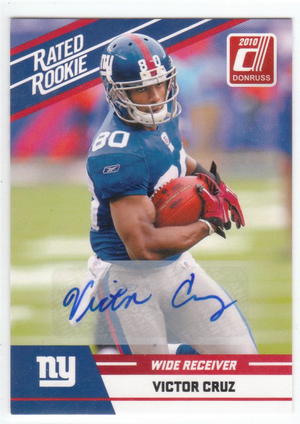 VICTOR CRUZ    2010 Donruss Rated Rookie   AUTO  New York Giants 