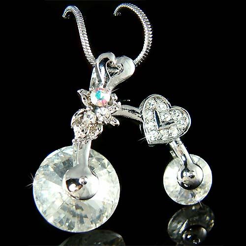 Swarovski Crystal Cycling ~Bicycle Bike Heart cyclist bicyclist 